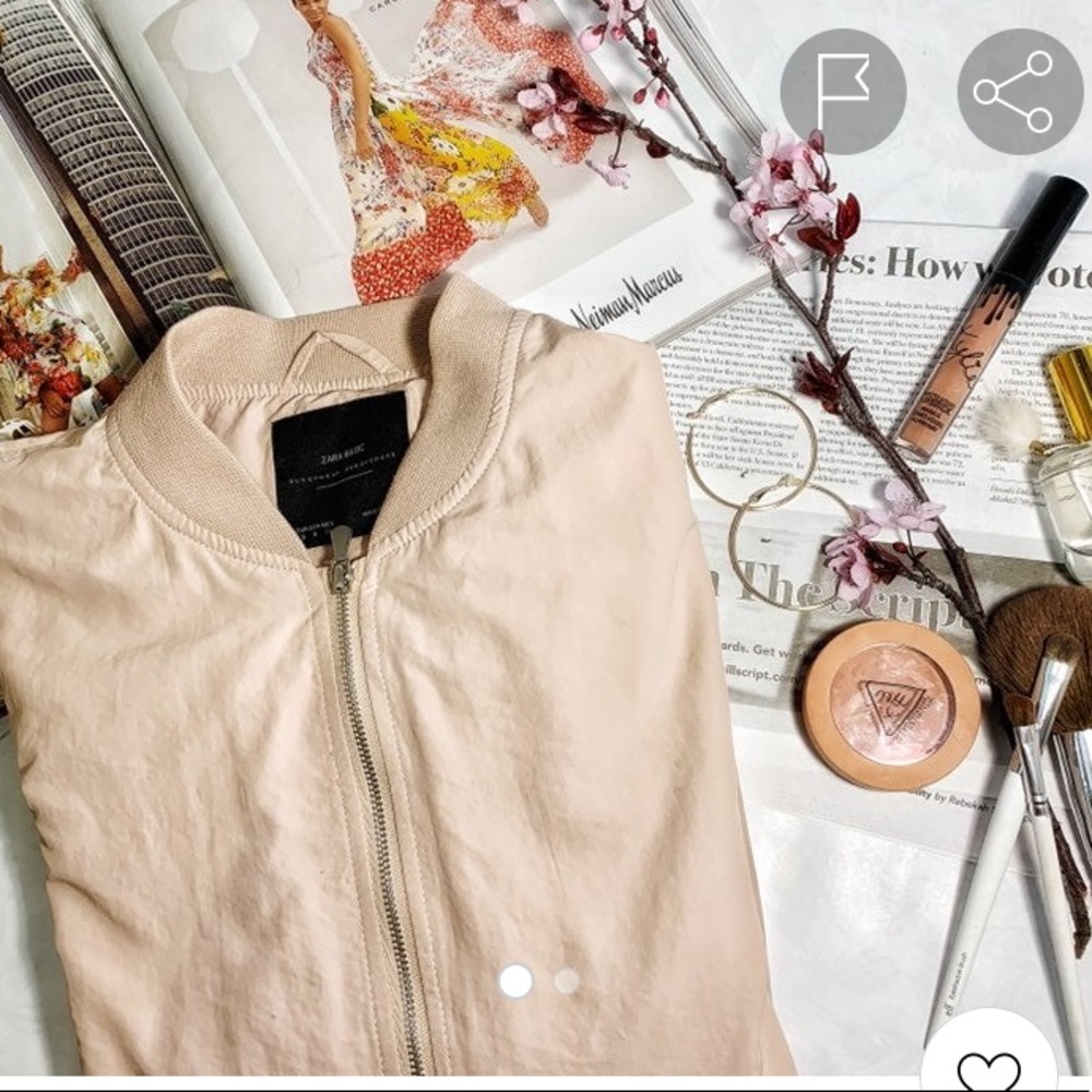 ZARA baby pink bomber jacket
